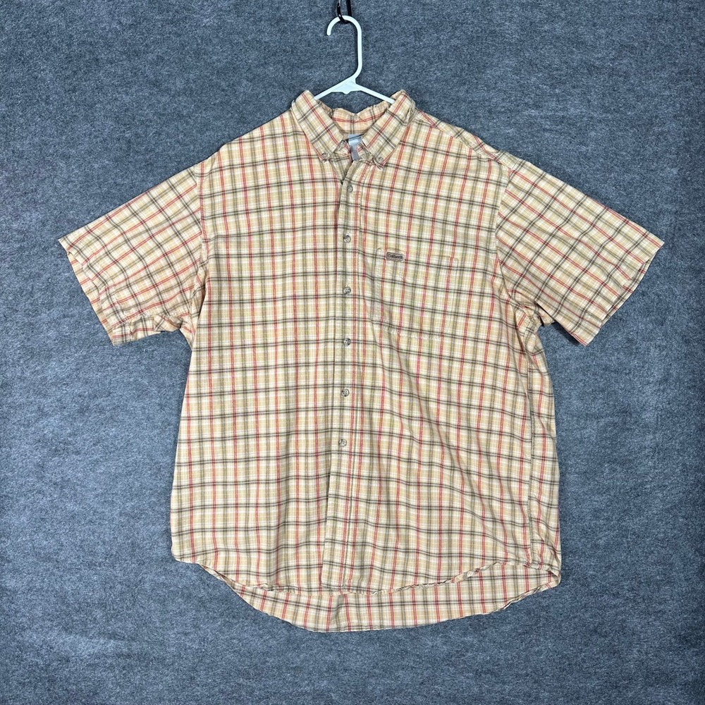 Carhartt Mens Plaid Short Sleeve Button Up Shirt Casual Workwear Size‎ 2XL